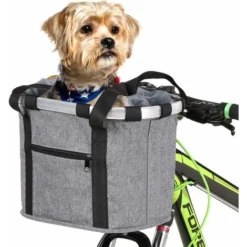 Panier De Vélo Pliant Petit Sac De Transport Pour Chien De Chat Panier De Guidon Panier De Vélo Pliable Pour Animaux 7 Couleurs 34 28 25cm