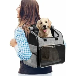 Sac à Dos Pour Animaux De Compagnie Chiens/Chats, Sac De Transport Portatif Pour Animaux De Compagnie Avec Sac De Voyage Polyvalent Pliable Et Respirable, Idéal Pour Les Animaux De 3-10 Kg