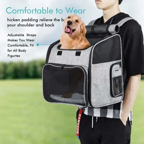 Sac à Dos Pour Animaux De Compagnie Chiens/Chats, Sac De Transport Portatif Pour Animaux De Compagnie Avec Sac De Voyage Polyvalent Pliable Et Respirable, Idéal Pour Les Animaux De 3-10 Kg 3 Sac à Dos Pour Animaux De Compagnie Chiens/Chats, Sac De Transport Portatif Pour Animaux De Compagnie Avec Sac De Voyage Polyvalent Pliable Et Respirable, Idéal Pour Les Animaux De 3-10 Kg – Image 3