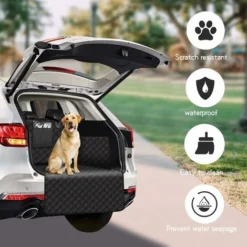SIVEIS Housse Protection Coffre Voiture Pour Chiens Avec Protection Latérale, Imperméable Et Antidérapant Couverture Protection De Coffre Pour Universelle Voiture Et SUV Facile à Nettoyer Noir -Promos Patto Chou Boutique 90444573 4