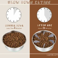 Gamelle Anti Glouton Pour Chien Insérer, Gamelle D‘Alimentation Lente Pour Chiens Accessoires Favorise Une Alimentation Saine Et Digestion Iente Pour Chien Chat Avec 19 Base Ventouses (Style B) -Promos Patto Chou Boutique 90600797 3