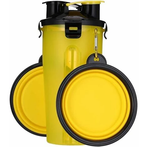 Héloise Bouteille D'eau Portable Pour Chien Avec 2 Bols Pliants, 1 Bouteille D'eau Et Nourriture Pour Chat Et Chien, Marche, Exercice, Randonnée, Bouteille De Voyage De Camping (jaune) 1 Héloise Bouteille D'eau Portable Pour Chien Avec 2 Bols Pliants, 1 Bouteille D'eau Et Nourriture Pour Chat Et Chien, Marche, Exercice, Randonnée, Bouteille De Voyage De Camping (jaune)