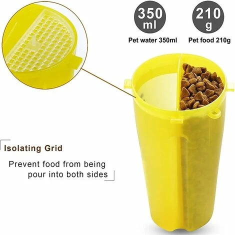 Héloise Bouteille D'eau Portable Pour Chien Avec 2 Bols Pliants, 1 Bouteille D'eau Et Nourriture Pour Chat Et Chien, Marche, Exercice, Randonnée, Bouteille De Voyage De Camping (jaune) 3 Héloise Bouteille D'eau Portable Pour Chien Avec 2 Bols Pliants, 1 Bouteille D'eau Et Nourriture Pour Chat Et Chien, Marche, Exercice, Randonnée, Bouteille De Voyage De Camping (jaune) – Image 3