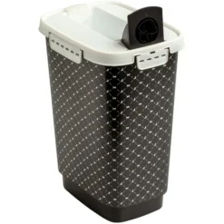 Rotho MyPet Cody Boîte à Aliments Pour Animaux 10l Avec Couvercle, Plastique Alimentaire Sans BPA (PP), Noir, 10l (24,3 X 17,9 X 32,2 Cm)