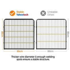 Yaheetech 2 Panneaux Parc Pour Chiens Enclos En Métal Pour Chiot Rongeur Lapin 80 X 80 Cm Avec Porte -Promos Patto Chou Boutique 91072478 3