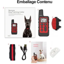 XICHAO - Collier Anti Aboiement Chien, Collier De Dressage Pour Chien Avec Télécommande De 500 Mètres, Récepteur Étanche IP67 Rechargeable Avec 3 Modes Vibration/Beep Sonore/Choc -Promos Patto Chou Boutique 91106231 4