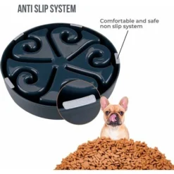 MINKUROW Gamelle Anti Glouton Chat Ou Chien, Plateau Interactif Pour éviter L'Anxiété, Pour Petits Animaux De Compagnie, Moyens Et Grands (Noir) -Promos Patto Chou Boutique 91784143 3