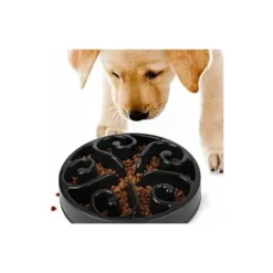 MINKUROW Gamelle Anti Glouton Chat Ou Chien, Plateau Interactif Pour éviter L'Anxiété, Pour Petits Animaux De Compagnie, Moyens Et Grands (Noir) -Promos Patto Chou Boutique 91784143 4