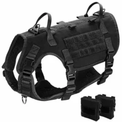 Harnais Pour Chien D'entraînement Militaire Tactique K9 + Sacs Latéraux Molle Vest Large Black Tan -Promos Patto Chou Boutique 92294844 4