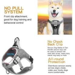 Harnais Chien Réfléchissant Anti Traction Rembourré Réglable Respirant Pour Les Chiens De Taille Moyenne/Petite (XL, Gris) -Promos Patto Chou Boutique 92383210 3