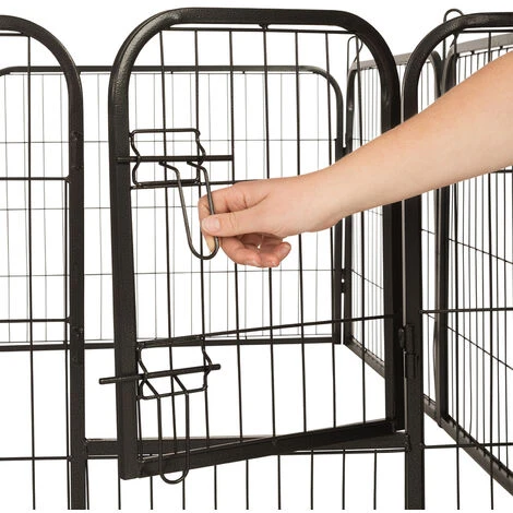 Enclos Et Parc Pour Chien Parc à Chiots Petits Chiens Ajustable Parc Enclos Modulable En Acier Noir 8 Pièces HENGMEI 4 Enclos Et Parc Pour Chien Parc à Chiots Petits Chiens Ajustable Parc Enclos Modulable En Acier Noir 8 Pièces HENGMEI – Image 4