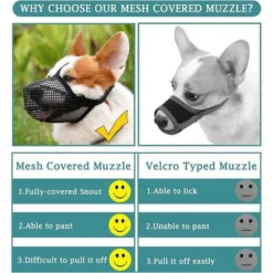 Muselière Pour Chien Avec Sangles Réglables, Muselières Recouvertes De Filet Doux Pour Petits Chiens De Taille Moyenne - Noir M -Promos Patto Chou Boutique 92678826 4