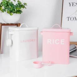 Meubles Pour Animaux De Compagnie, Seau Scellé étanche à L'humidité Pour Chiens Et Chats, RIZ Blanc Moyen -Promos Patto Chou Boutique 93445678 3