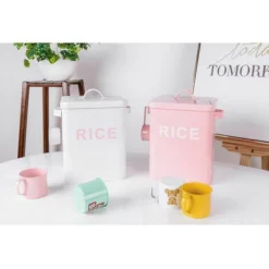 Meubles Pour Animaux De Compagnie, Seau Scellé étanche à L'humidité Pour Chiens Et Chats, RIZ Blanc Moyen -Promos Patto Chou Boutique 93445678 4