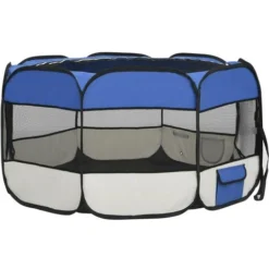Parc Enclos Pour Animaux Pliable - Chenil Pour Chiens Avec Sac De Transport Bleu 125x125x61cm BV247007 - BonneVie -Promos Patto Chou Boutique 93463923 4