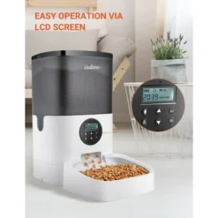 Balimo Duke 4L Distributeur Croquettes Chat Automatique Avec Enregistreur 10s Vocal Et Minuterie Programmable Pour Jusqu'à 4 Repas Par Jour (Noir Blanc) -Promos Patto Chou Boutique 93581539 3