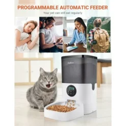 Balimo Duke 4L Distributeur Croquettes Chat Automatique Avec Enregistreur 10s Vocal Et Minuterie Programmable Pour Jusqu'à 4 Repas Par Jour (Noir Blanc) -Promos Patto Chou Boutique 93581539 5