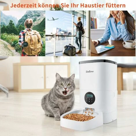 Balimo 4L Distributeur Automatique De Croquettes Pour Chats, Automatique Distributeur Pour Chiens Et Petits Animaux Avec Enregistreur Vocal Et Minuterie Programmable Pour Jusqu'à 4 Repas Par Jour 5 Balimo 4L Distributeur Automatique De Croquettes Pour Chats, Automatique Distributeur Pour Chiens Et Petits Animaux Avec Enregistreur Vocal Et Minuterie Programmable Pour Jusqu'à 4 Repas Par Jour – Image 5
