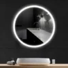 Miroir De Salle De Bain à LED Rond 70cm,Anti-buée Miroir Mural Avec Capteur Tactile