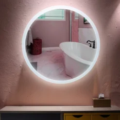 Miroir De Salle De Bain à LED Rond 70cm,Anti-buée Miroir Mural Avec Capteur Tactile -Promos Patto Chou Boutique 93886494 3