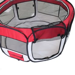 Tente De Cag Pour Petits Animaux,Parc Chien Enclos Etanche Pliable Portable,avec étui De Transport Gratuit - Rouge -Promos Patto Chou Boutique 93886679 3