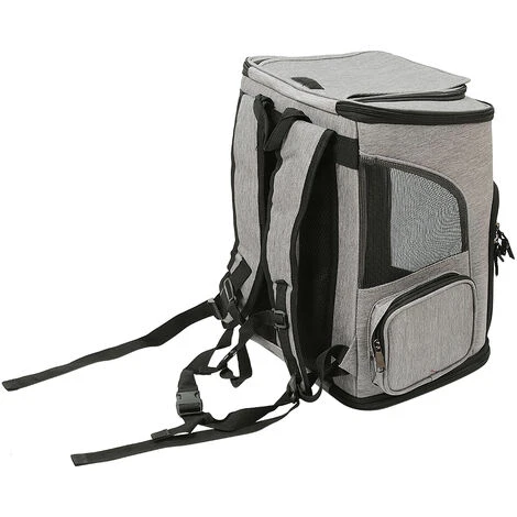 Sac à Dos Pour Animaux De Compagnie, Sac Transport Pour Chat Petit Chien Respirant, Panier Stable Et Confortable Pour Voyage En Train, Gris 3 Sac à Dos Pour Animaux De Compagnie, Sac Transport Pour Chat Petit Chien Respirant, Panier Stable Et Confortable Pour Voyage En Train, Gris – Image 3