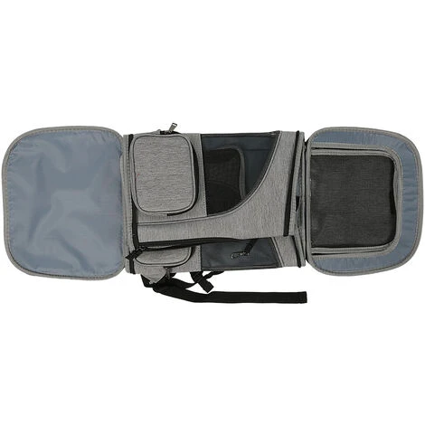 Sac à Dos Pour Animaux De Compagnie, Sac Transport Pour Chat Petit Chien Respirant, Panier Stable Et Confortable Pour Voyage En Train, Gris 4 Sac à Dos Pour Animaux De Compagnie, Sac Transport Pour Chat Petit Chien Respirant, Panier Stable Et Confortable Pour Voyage En Train, Gris – Image 4