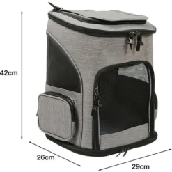 Sac à Dos Pour Animaux De Compagnie, Sac Transport Pour Chat Petit Chien Respirant, Panier Stable Et Confortable Pour Voyage En Train, Gris 9 Sac à Dos Pour Animaux De Compagnie, Sac Transport Pour Chat Petit Chien Respirant, Panier Stable Et Confortable Pour Voyage En Train, Gris -Promos Patto Chou Boutique 93886890 5