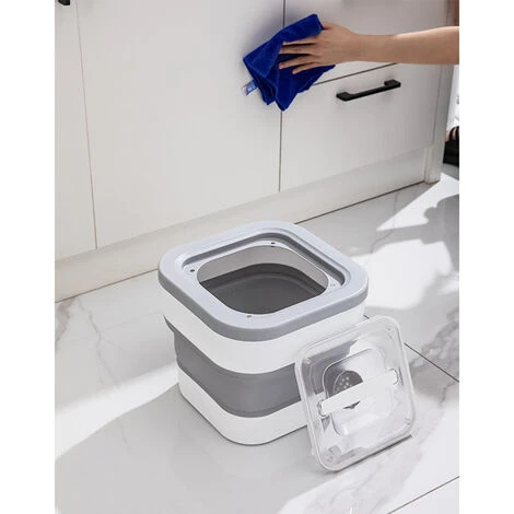 Conteneur Croquettes Chien Chat Nourriture 5 L, Conteneur Pliable, Pour Nourriture Pour Chiens Et Chats - Gris 5 Conteneur Croquettes Chien Chat Nourriture 5 L, Conteneur Pliable, Pour Nourriture Pour Chiens Et Chats - Gris – Image 5