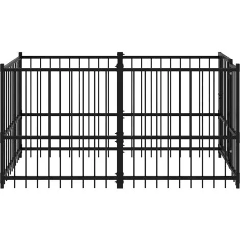 Nova Cage De Clôture De Chien Noir 193.5x97x100 Cm En Acier 4 Nova Cage De Clôture De Chien Noir 193.5x97x100 Cm En Acier – Image 4