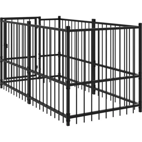 Nova Cage De Clôture De Chien Noir 193.5x97x100 Cm En Acier 5 Nova Cage De Clôture De Chien Noir 193.5x97x100 Cm En Acier – Image 5