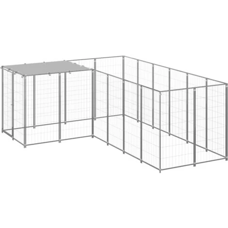 Nova Enceinte De Cage à Chien En Argent En Acier Imperméable Dans Différentes Tailles Taille : 4.84 M² 1 Nova Enceinte De Cage à Chien En Argent En Acier Imperméable Dans Différentes Tailles Taille : 4.84 M²