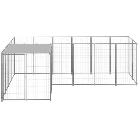 Nova Enceinte De Cage à Chien En Argent En Acier Imperméable Dans Différentes Tailles Taille : 4.84 M² 2 Nova Enceinte De Cage à Chien En Argent En Acier Imperméable Dans Différentes Tailles Taille : 4.84 M² – Image 2