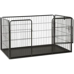 Nova Boîtes De Chiots En Acier Noir De Différentes Tailles Taille : 123 X 77,5 X 74,5 Cm -Promos Patto Chou Boutique 94028422 3