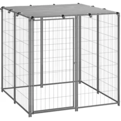 Nova Enceinte De Cage à Chien En Argent En Acier Résistant Dans Différentes Tailles Taille : 110 X 110 X 110 Cm