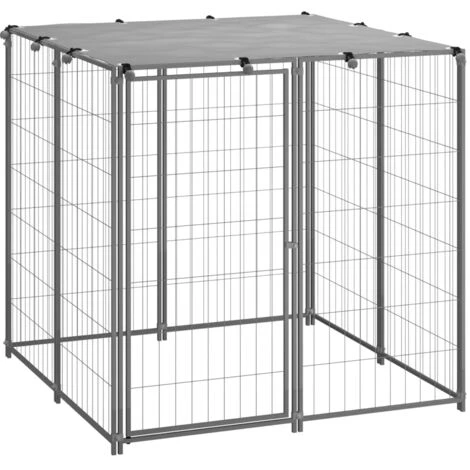 Nova Enceinte De Cage à Chien En Argent En Acier Résistant Dans Différentes Tailles Taille : 110 X 110 X 110 Cm 1 Nova Enceinte De Cage à Chien En Argent En Acier Résistant Dans Différentes Tailles Taille : 110 X 110 X 110 Cm