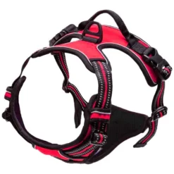 Rouge, Taille M-True Love Harnais Chien Anti Traction Pour Chien Réfléchissant Réglable, Arnet Pour Chien Facile à Mettre Réglable Avec Harnais Pour Chien
