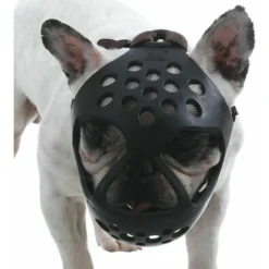 Muselière Pour Chiens à Museau Court Trous Respirants Empêcher Les Morsures De Mâcher Noir Moyen