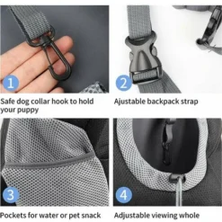 Sac à Dos Pour Chien, Transporteur Pour Animaux De Compagnie Portable Et Confortable, Sac De Transport Pour Animaux De Compagnie Pour Le Vélo, La Randonnée, Les Voyages, Le Shopping (S, Noir) -Promos Patto Chou Boutique 94530510 4