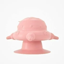 Mangeoire Pour Chiots,Bol à Lait Bionique En Silicone Pour Animaux De Compagnie Avec 4 Sucettes Et Ventouse,Biberon Silicone Pour Chiots,(Rose)