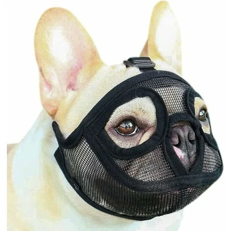 Muselière Pour Chien En Maille Museau De Chien à Museau Court Muselière Chien Museau Muzzle Réglable Respirant En Maille Muselière Bulldog Pour Piqûres D'Chewing Aboiements Chien Masque, Noir 1 Muselière Pour Chien En Maille Museau De Chien à Museau Court Muselière Chien Museau Muzzle Réglable Respirant En Maille Muselière Bulldog Pour Piqûres D'Chewing Aboiements Chien Masque, Noir
