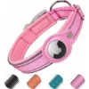 Collier Chien Rembourré Pour AirTag, Collier Pour Chien Réfléchissant Airtag Apple, Air Tag Intégré Pour Petits, Moyens, Grands Chiens, [Rose - Taille S]