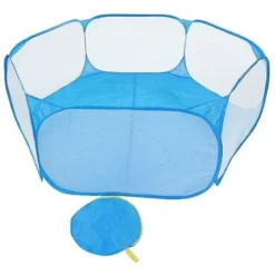 Parc Portable Pour Petit Animal Pliant Extérieur Intérieur Tente Cage Pour Animaux De Compagnie (Bleu) -Promos Patto Chou Boutique 95474937 4