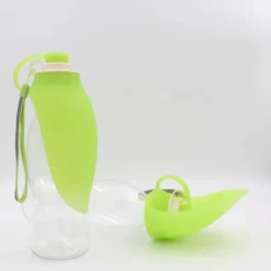 Bouteille D'eau Portable Pour Animaux De Compagnie, Distributeur D'eau De Voyage Réversible Et Léger Pour Chiens Ou Chats, En Silicone De Qualité Alimentaire Pour Chiot (20 Oz) (Vert)