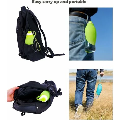 Bouteille D'eau Portable Pour Animaux De Compagnie, Distributeur D'eau De Voyage Réversible Et Léger Pour Chiens Ou Chats, En Silicone De Qualité Alimentaire Pour Chiot (20 Oz) (Vert) 5 Bouteille D'eau Portable Pour Animaux De Compagnie, Distributeur D'eau De Voyage Réversible Et Léger Pour Chiens Ou Chats, En Silicone De Qualité Alimentaire Pour Chiot (20 Oz) (Vert) – Image 5