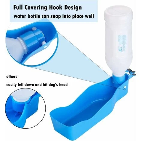 Bouteille D'eau Pour Chien Pour Marcher Avec Sangle Debout Distributeur De Boisson Portable Pour Animaux De Compagnie Avec Bol Attaché Pour Voyage - Bleu 12 Oz 2 Bouteille D'eau Pour Chien Pour Marcher Avec Sangle Debout Distributeur De Boisson Portable Pour Animaux De Compagnie Avec Bol Attaché Pour Voyage - Bleu 12 Oz – Image 2