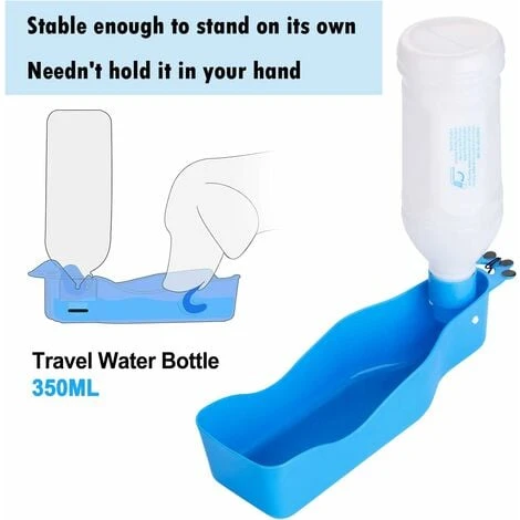 Bouteille D'eau Pour Chien Pour Marcher Avec Sangle Debout Distributeur De Boisson Portable Pour Animaux De Compagnie Avec Bol Attaché Pour Voyage - Bleu 12 Oz 3 Bouteille D'eau Pour Chien Pour Marcher Avec Sangle Debout Distributeur De Boisson Portable Pour Animaux De Compagnie Avec Bol Attaché Pour Voyage - Bleu 12 Oz – Image 3