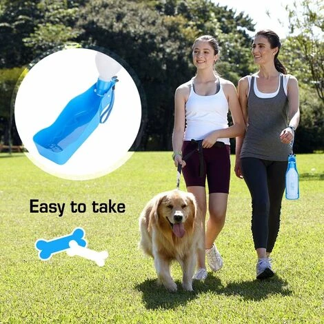 Bouteille D'eau Pour Chien Pour Marcher Avec Sangle Debout Distributeur De Boisson Portable Pour Animaux De Compagnie Avec Bol Attaché Pour Voyage - Bleu 12 Oz 5 Bouteille D'eau Pour Chien Pour Marcher Avec Sangle Debout Distributeur De Boisson Portable Pour Animaux De Compagnie Avec Bol Attaché Pour Voyage - Bleu 12 Oz – Image 5