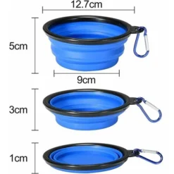 Gamelle Pour Chien, 2 Pcs Gamelle Pour Chien Portable Pliable Gamelle Pour Chien Bol En Silicone De Voyage Pour Animaux De Compagnie (Bleu Et Rose, 350ml) -Promos Patto Chou Boutique 95594265 3