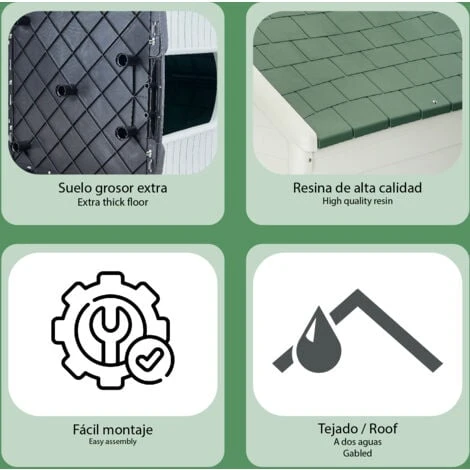 Niche Pour Chien Moyen Gardiun Zeus Plus 87x78x81 Cm Fabriquée En Résine Couleur Beige/Vert 3 Niche Pour Chien Moyen Gardiun Zeus Plus 87x78x81 Cm Fabriquée En Résine Couleur Beige/Vert – Image 3